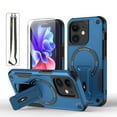 thumbnail image 1 of ShieldPlus for iPhone 11 Case with Screen Protector & Lanyard, Compatible with MagSafe, Heavy Duty Rugged Case with Built-in Kickstand,Blue, 1 of 8