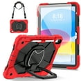 thumbnail image 1 of ShieldPlus for iPad 10th Generation Case with Screen Protector Soft TPU Film,Rotating Stand Handle Grip Pencil Holder Shoulder Strap Full Body Protection Rugged Cover for iPad 10.9" 2022,Red + Black, 1 of 8