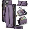 thumbnail image 1 of ShieldPlus for iPhone 15 Pro Max Case, RFID Blocking iPhone 15 Pro Max Wallet Case Crossbody for Women Men,Luxury PU Leather Magnetic Flip Zipper Strap Phone Case for iPhone 15 Pro Max,Purple, 1 of 8