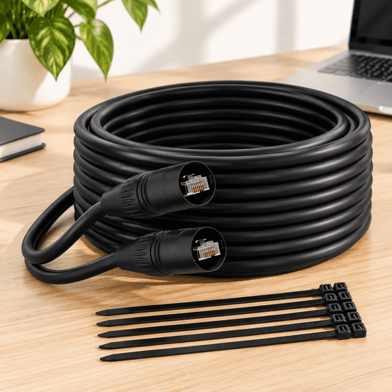 Shielded Cat 6 Ethernet Cable 35 Ft Ethercon-compatible Rj45 Connectors ...