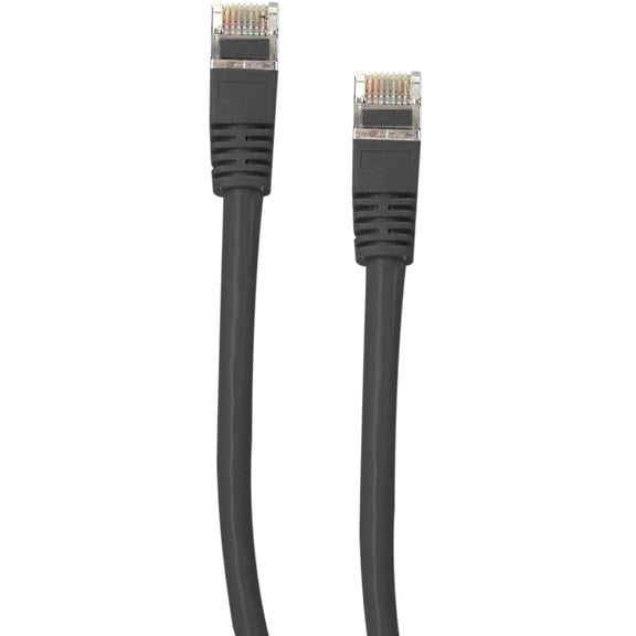 Shielded Cat5e Black Ethernet Cable, Snagless/Molded Boot, 10 foot