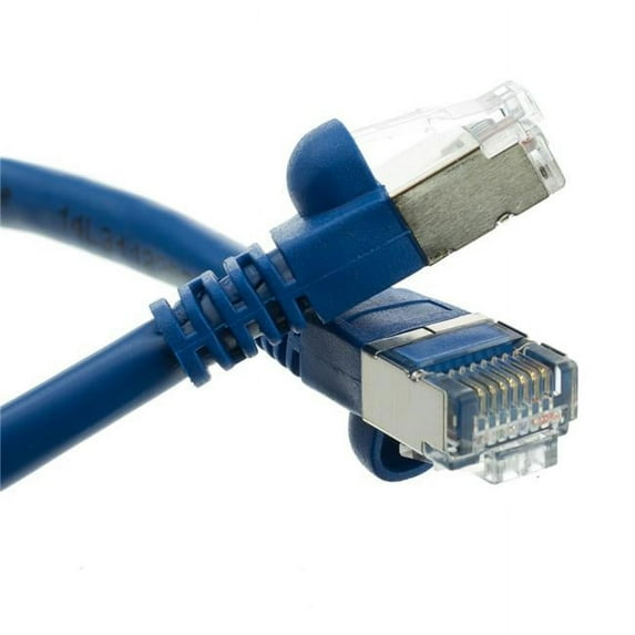 Shielded Cat5e Blue Ethernet Cable, Snagless & Molded Boot - 1 ft.