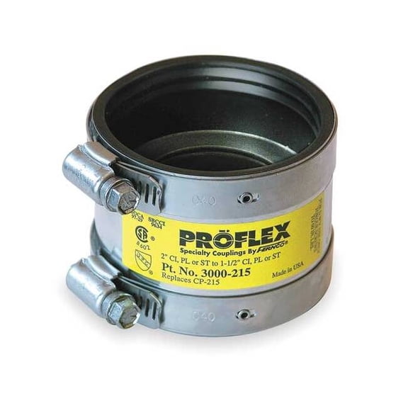 Manufacturer Varies Transition Coupling,Neoprene,2" x 1 1/2" 3000-215