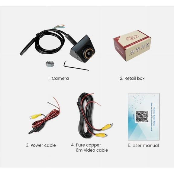 Shielded RCA Video Cable For Reverse Rear View Camera, Weatherproof Outdoor Cable With Detection Wire, Signal Stability And Durability Offered By Pure Copper Core And Nickel