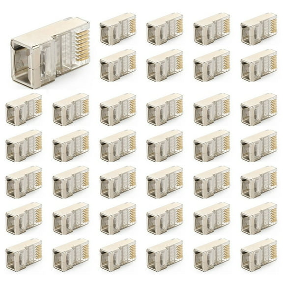 Shielded RJ45 Connector CAT5E CAT6 Crimp Ethernet Connector STP 8P8C Modular Crystal Plugs 200 Pieces