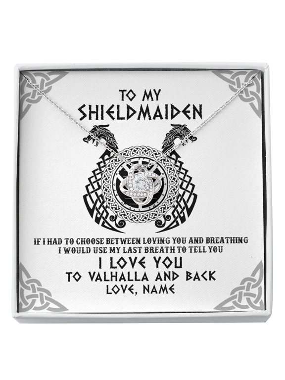 Shieldmaiden Love Necklace, White Love Knot Necklace