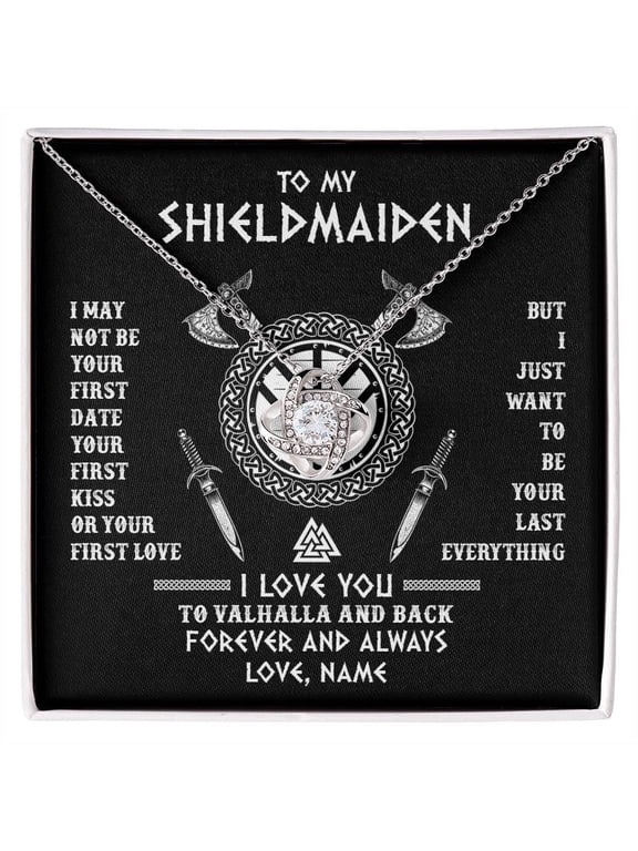 Shieldmaiden Valhalla Love Necklace, Gold Love Knot Necklace