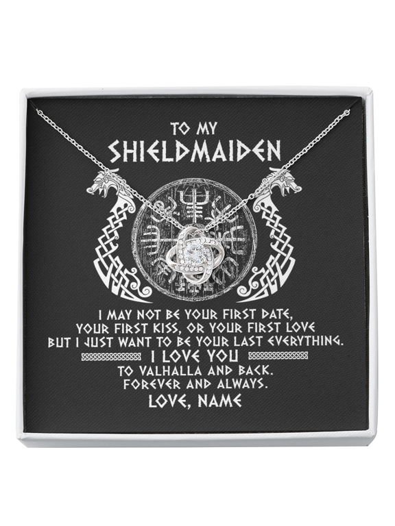 Shieldmaiden Viking Love Necklace, White Love Knot Necklace