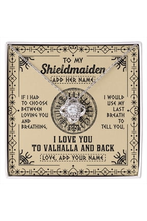 Shieldmaiden Viking Valhalla Wife Necklace, White Love Knot Necklace
