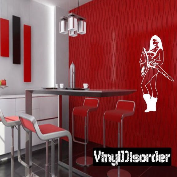 Shieldmaiden in Suspenders Decal - 36 Inches