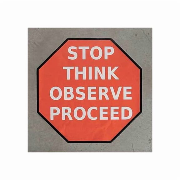 Floor Message Stop Sign, 36 in H, 36 in W, Heavy Duty Industrial Grade Composite, Octagon, STP36WMSG