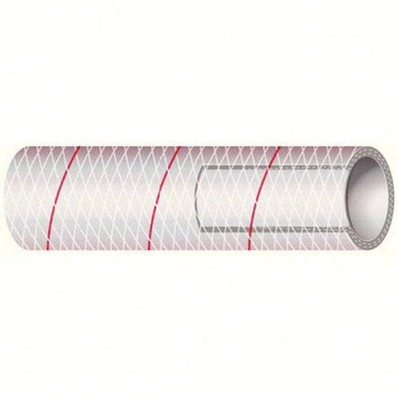 New Clear Reinforced Pvc Tubing With Tracer - Series 162 & 164 shields 116-162-1126 1-1/2" ID 1-15/16" OD Length 50' Red