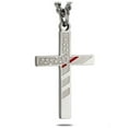 thumbnail image 1 of Shields of Strength Men's Stainless Steel Firefighter Flag Cross with Thin Red Line Necklace Inscribed with Isaiah 6:8 Bible Verse - Christian Jewelry by Shields of Strength, 1 of 4