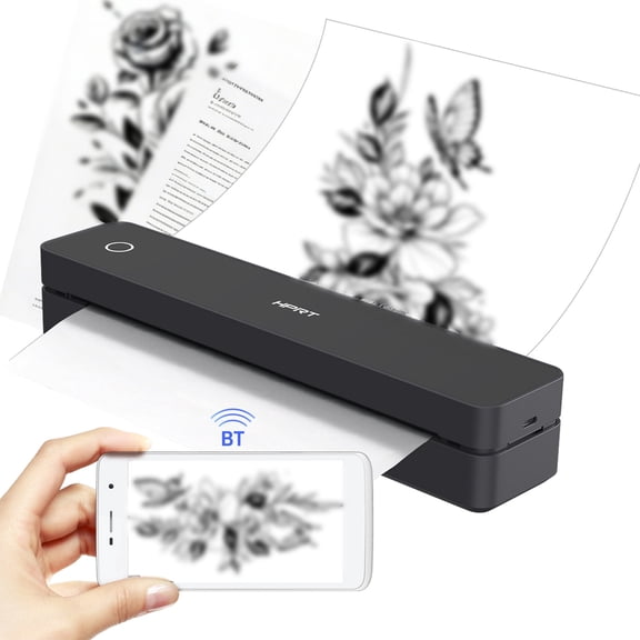 Shieny Tattoo Stencil Printer with 10pcs Transfer Paper, Thermal Printer ,107mm/210mm/216mm/ US Letter Thermal Paper for Tattoo Artists & Beginners, Compatible with Phone/Tablet/PC