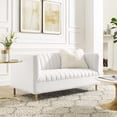 thumbnail image 1 of Modway Shift Channel Glam Performance Velvet Tufted Loveseat in White, 1 of 3