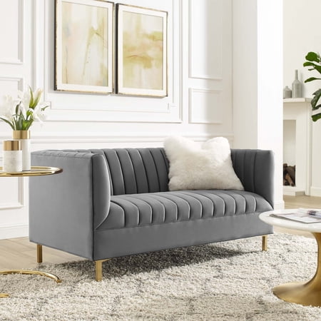 Shift Channel Tufted Performance Velvet Loveseat-EEI-4131