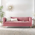 thumbnail image 1 of Modway Shift Channel Tufted Performance Velvet Sofa in Dusty Rose, 1 of 8