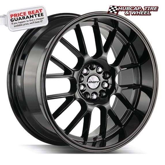 Shift Crank 17X7.5 All Gloss Black Custom Wheel- 5x100 Bolt Pattern, 30mm Offset