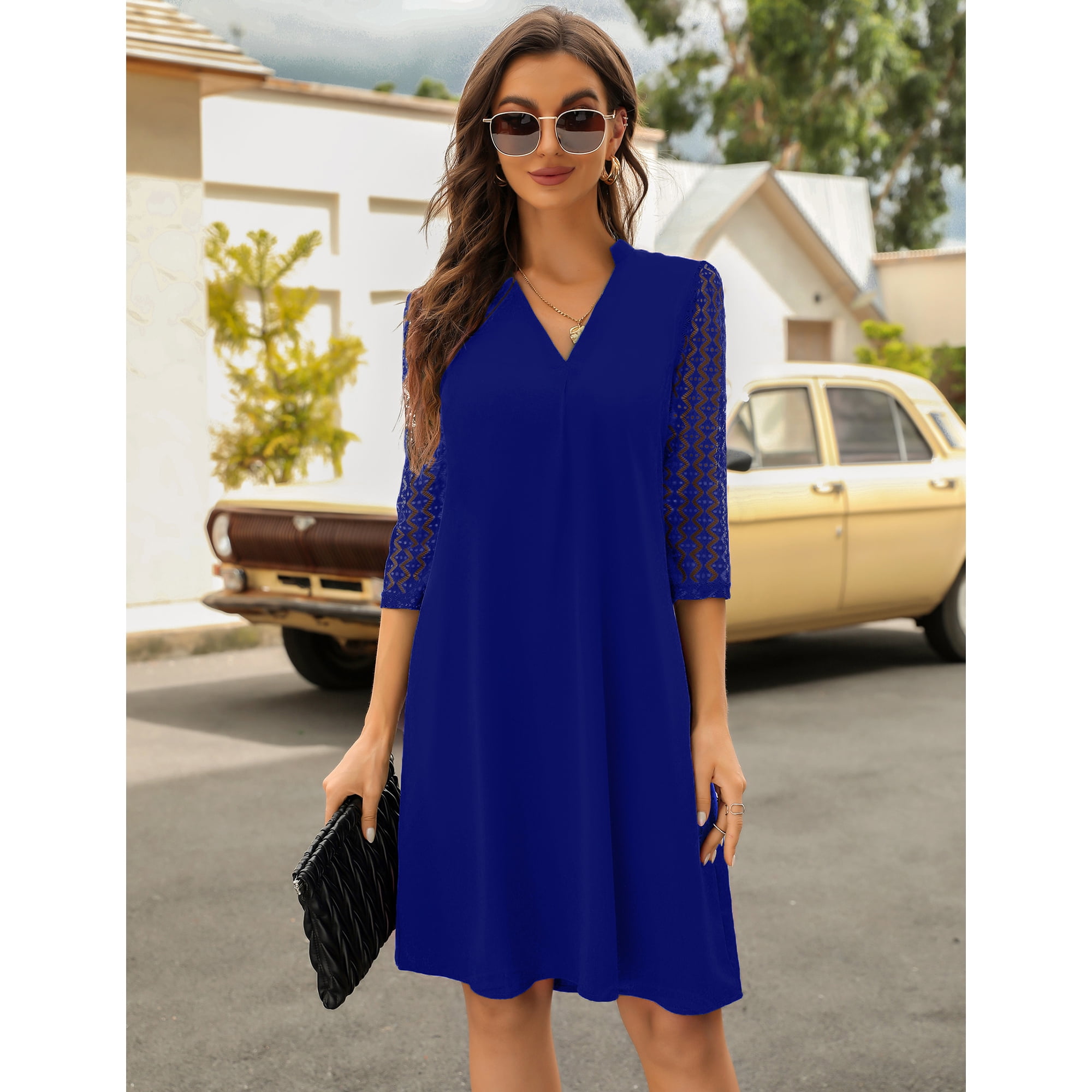 chinese dress ladies Royal Blue Halter Keyhole Glitter Lace Ruffle Tiered Prom Gown with Side  Slit
