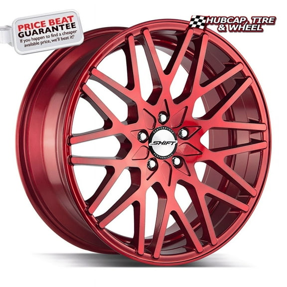 Shift Formula 22X9 Candy Red Custom Wheel- 5x114.3 Bolt Pattern, 38mm Offset