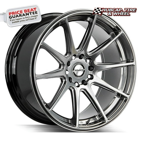 Shift Gear 18X9 Platinum Silver Custom Wheel- 5x100 Bolt Pattern, 30mm Offset