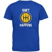 Shift Happens Royal Adult T-Shirt - Medium