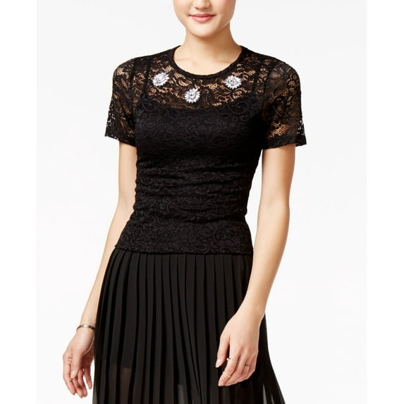 Shift Juniors Embellished Lace Top Black S