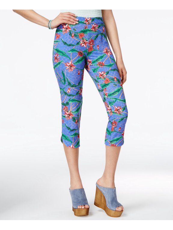 Juniors Floral Print Cropped Pants Multi S