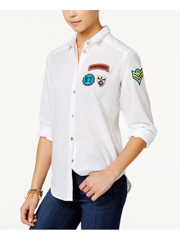 Juniors Patch Shirt White XS