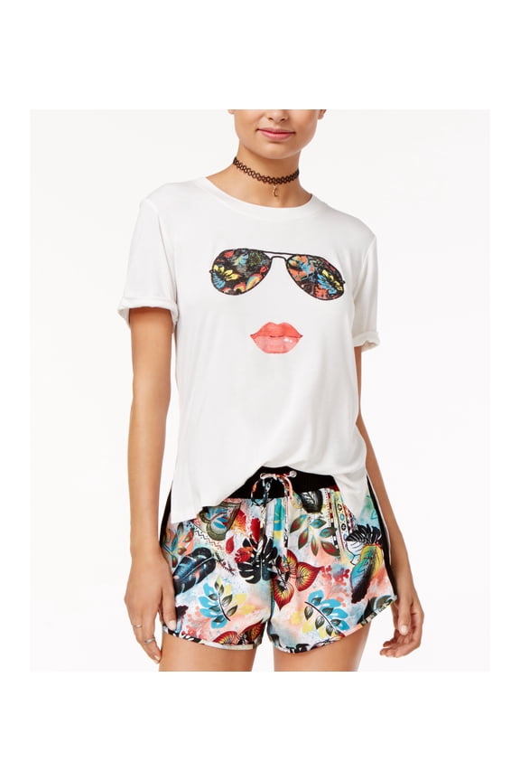 Juniors Sunglasses Graphic Print T-Shirt Cddr L