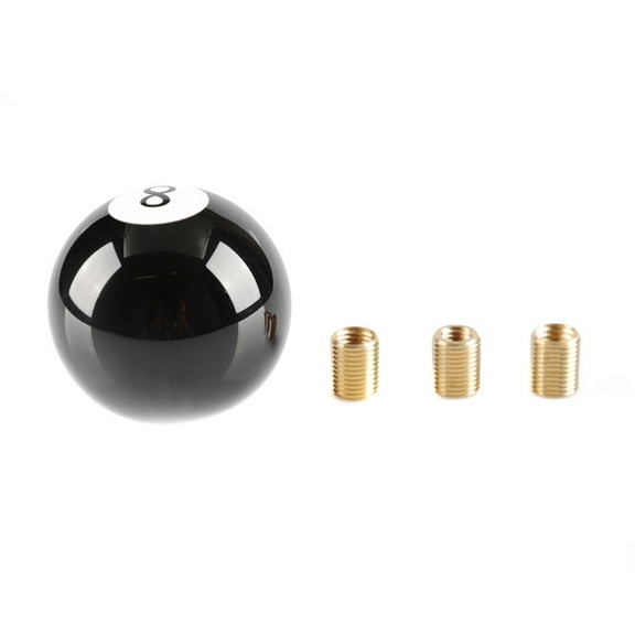 Shift Knob Black 8 Ball Billiard Gear Shift Lever Shift Knob Round Manual with 3 Adapters Universal