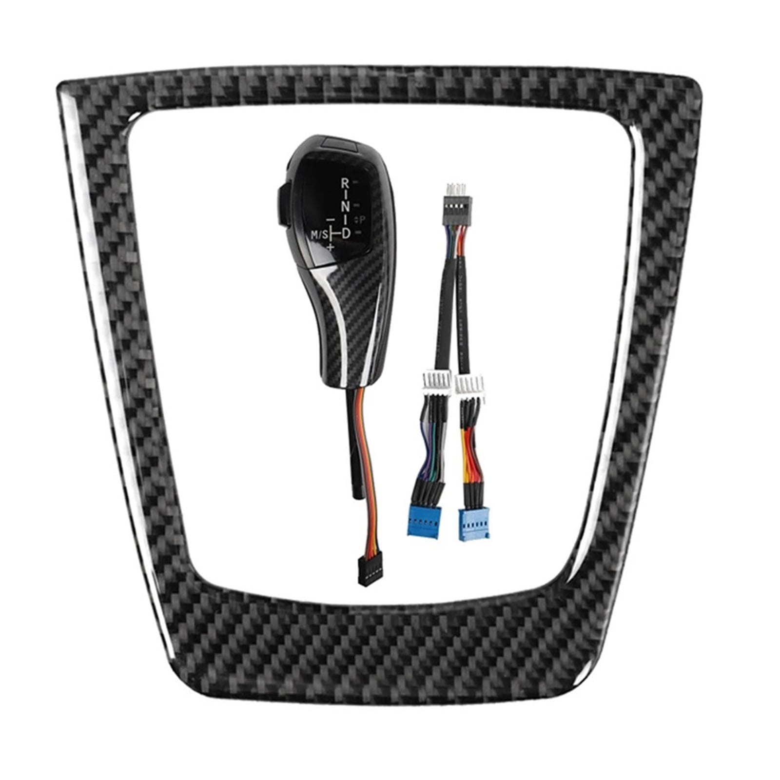 Shift Knob, Gear Shift Knob Fitment With Carbon Fiber Cover Trim For