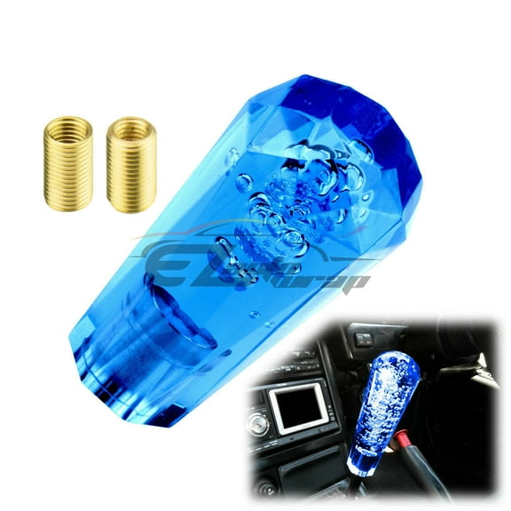 Shift Knob Stick Blue Smoke Crystal Bubble Manual Gear Shifter 10cm Long