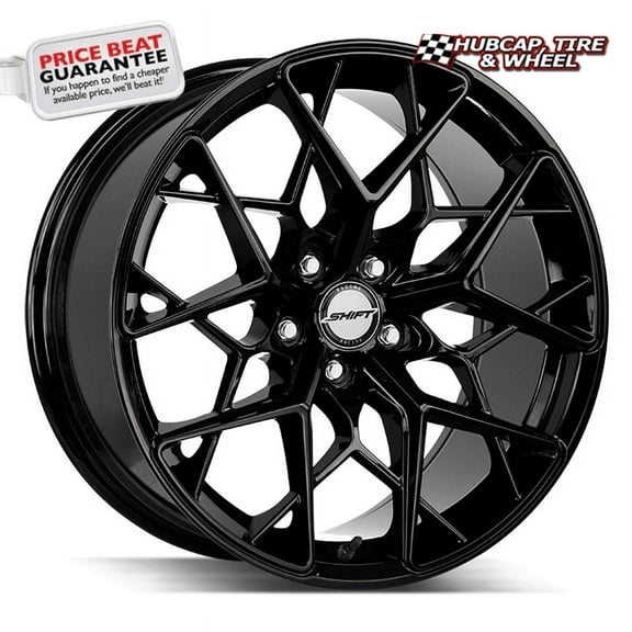 Shift Piston 20X8.5 All Gloss Black Custom Wheel- 5X108 Bolt Pattern, 35mm Offset