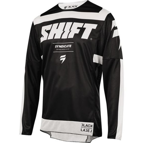 Shift Racing Blk Label Strike Motocross Motocross Jersey - Blk/Wht, All Sizes