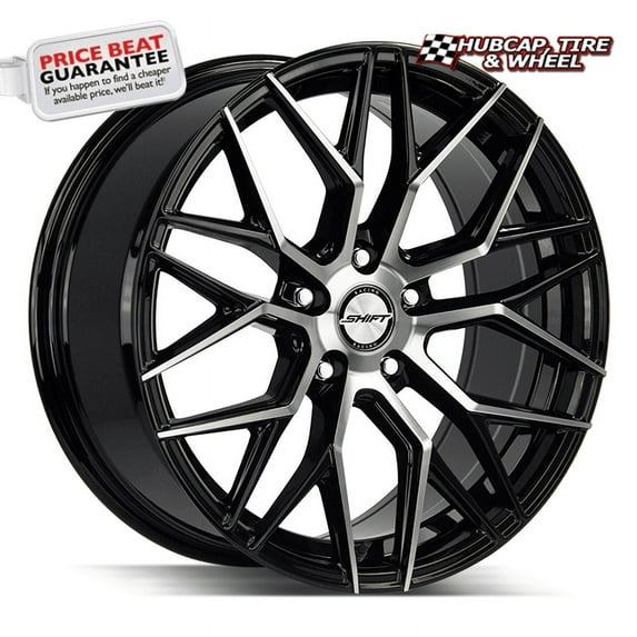 Shift Spring 20X8.5 Gloss Black Machined Custom Wheel- 5x114.3 Bolt Pattern, 35mm Offset