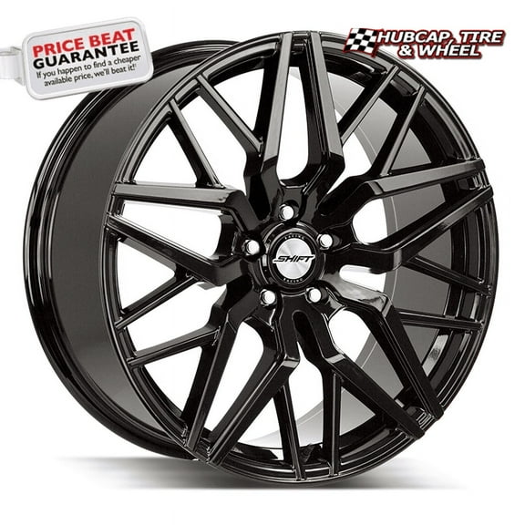 Shift Spring 22X9 All Gloss Black Custom Wheel- 5X112 Bolt Pattern, 32mm Offset