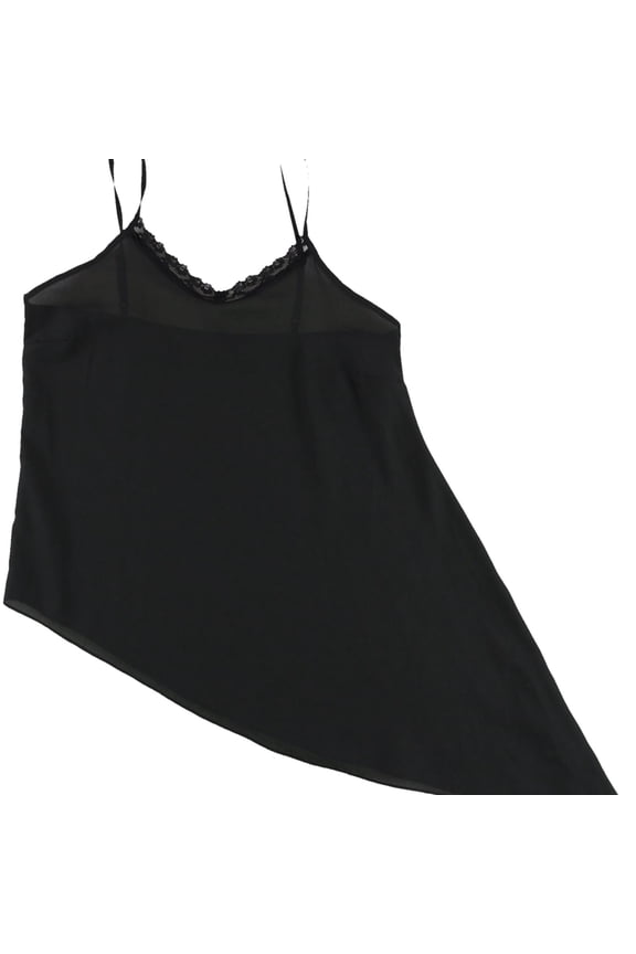 Womens Asymmetrical Cami Tank Top, Black, Juniors, Small