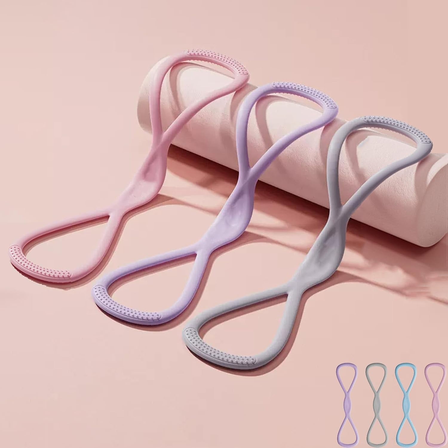 Shiftalter Resistance Bands, Figure 8 Exercise Bands for Women Men, Fitness Band for Workout Home Gym Stretching Pilates