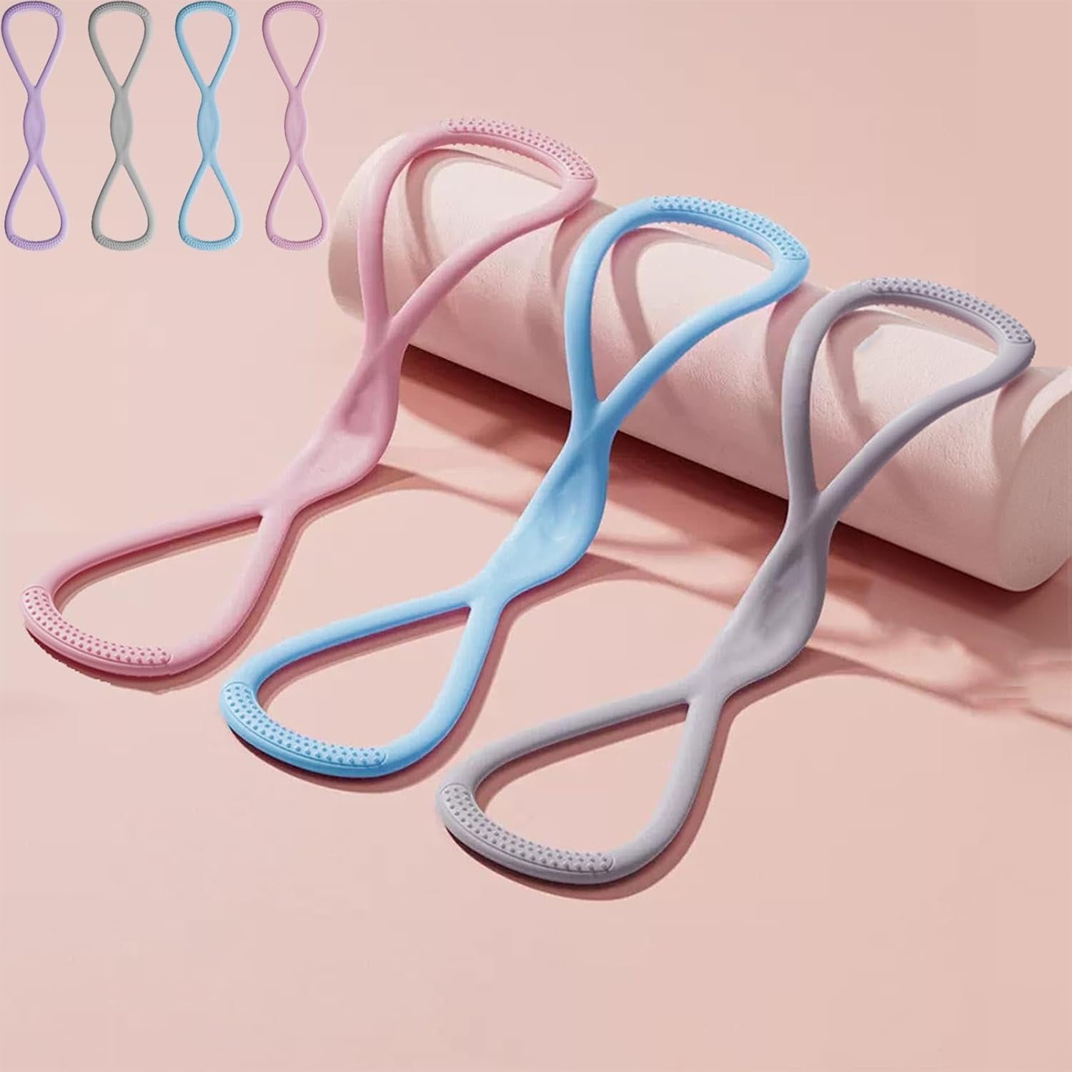 Shiftalter Resistance Bands, Figure 8 Exercise Bands for Women Men, Fitness Band for Workout Home Gym Stretching Pilates