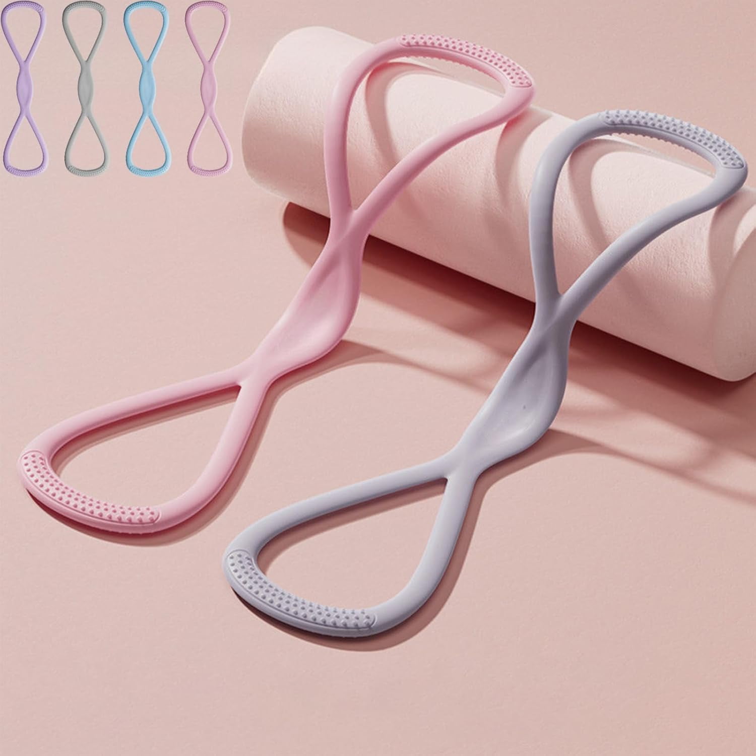 Shiftalter Resistance Bands, Figure 8 Exercise Bands for Women Men, Fitness Band for Workout Home Gym Stretching Pilates