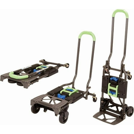 MY Shifter Multi-Position Folding Hand Truck and Cart, 300 lb. Weight Capacity, Green, 12222PBG1E