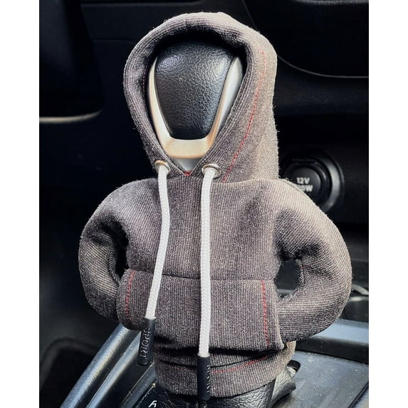 Shifter knob hoodie cover car gear shift lever hooded clothes cover-Grey