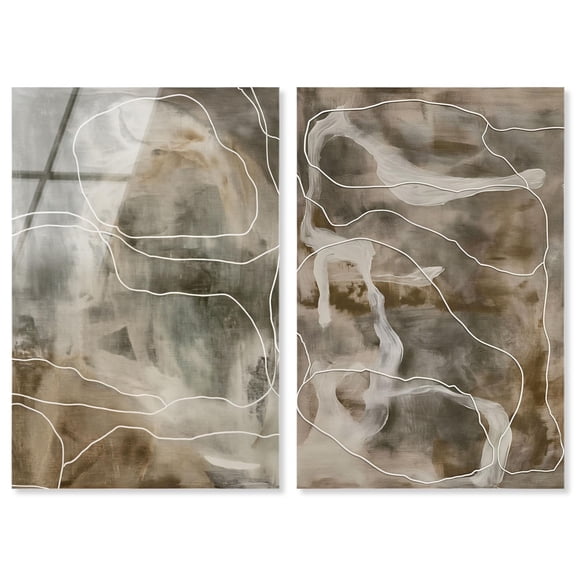 Shifting Strata Duo Acrylic Print Abstract Wall Decor Set by Art Remedy, Ready to Hang, 24 x 36