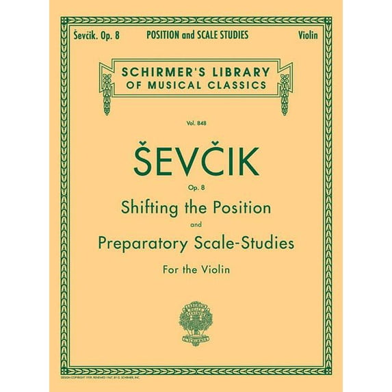 Sevcik Shifting the Position and Preparatory Scale Studies Op. 8 Violin Method Book for Position Shifts Scale Exercises , (Paperback)