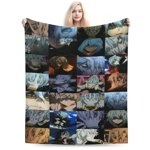 Shigaraki Tomura Cartoon Blanket Cozy Warm Flannel Throw Blanket for Living Room Bedroom Bed Sofa Car, All Seasons Fleece Blankets Gifts for Kids Teens Adults 40"X30"