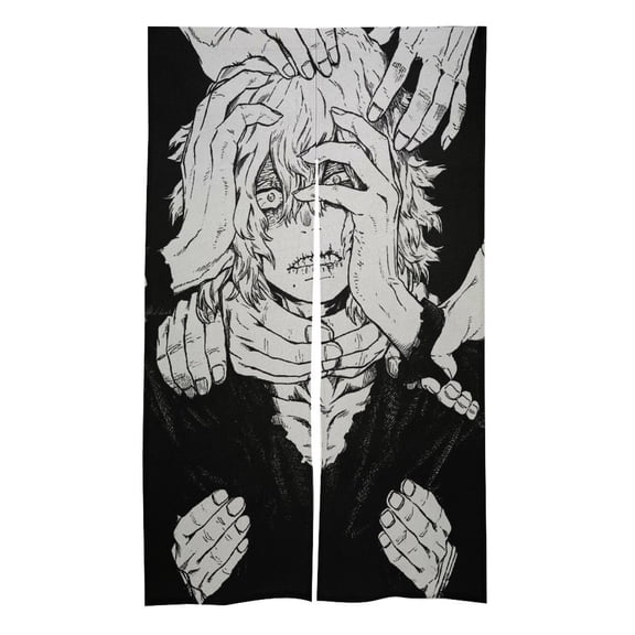 Shigaraki Tomura Doorway Curtain Printed Room Divider Splice Door Curtain Blackout Privacy Tapestry Curtain Home Decoration 34"x57"