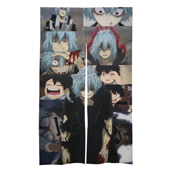 Shigaraki Tomura Doorway Curtain Printed Room Divider Splice Door Curtain Blackout Privacy Tapestry Curtain Home Decoration 34"x57"