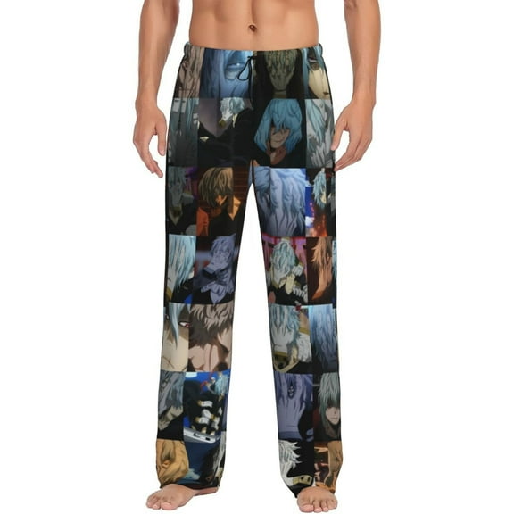 Shigaraki Tomura Pajama Pants for Men, Super Soft All over Print Lounge Pants Sleepwear Bottom with Pockets Drawstring