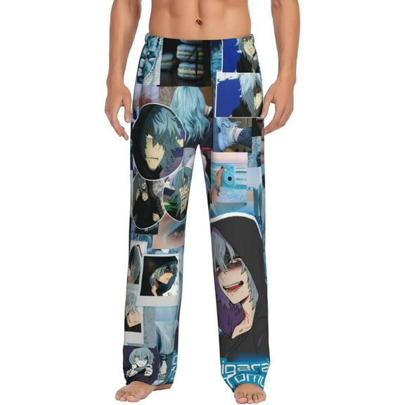 Shigaraki Tomura Pajama Pants for Men, Super Soft All over Print Lounge Pants Sleepwear Bottom with Pockets Drawstring